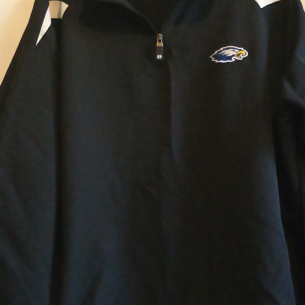 Holloway Men’s XL Eagles‎ Mascot Booster Club Jacket Black White Trim 1/4 Zip - Picture 3 of 16